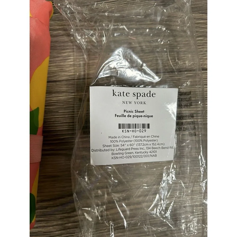 NEW Kate Spade Floral Lemons Picnic Blanket 54